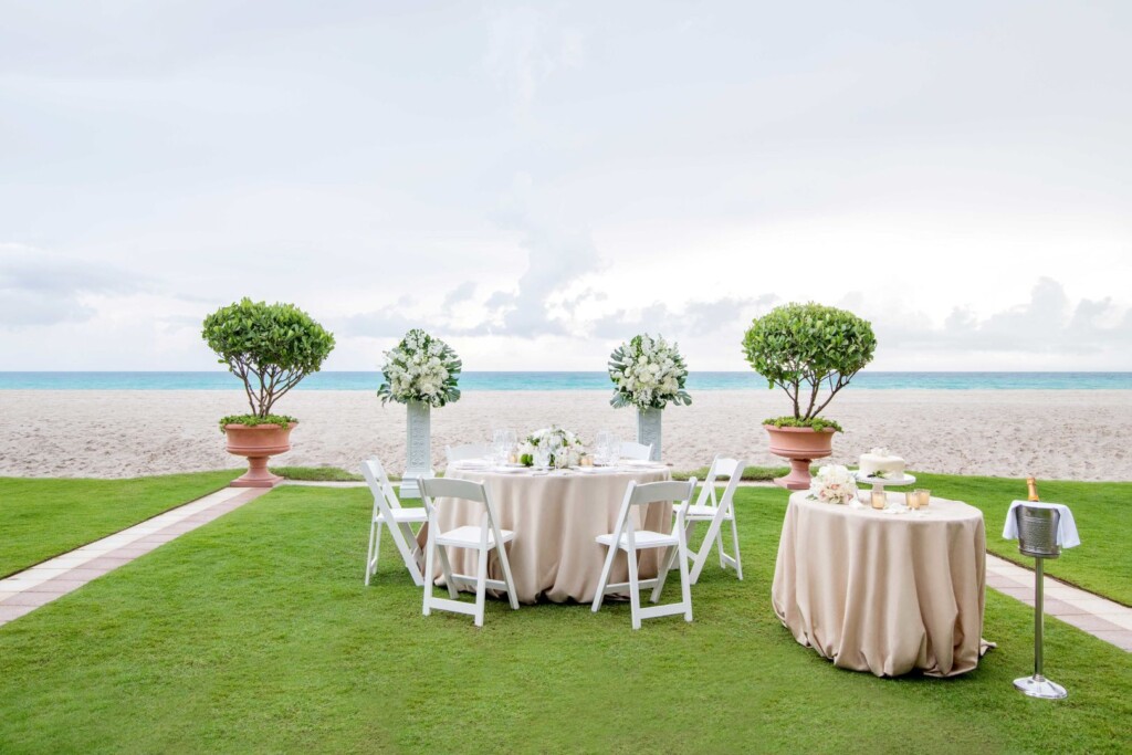 Acqualina Wedding Setup-elope facing the ocean