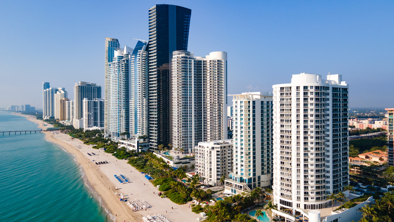 Sunny Isles Beach Hotel-Row Aerial